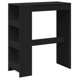 ZNTS Bar Table with Racks Black 90x40x103.5 cm Engineered Wood 854374