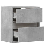 ZNTS Wall-mounted Bedside Cabinet with LED Lights Concrete Grey 3307967