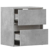 Wall-mounted Bedside Cabinet with LED Lights Concrete Grey 3307967