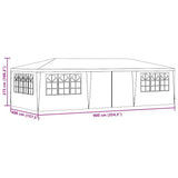Professional Party Tent with Side Walls 4x9 m White 90 g/m 48529