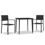 Garden Dining Set Black Powder-coated steel, glass, plastic 3099275
