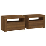 Bedside Cabinets 2 pcs with LEDs Brown Oak 60x35x40 cm 3144974