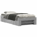 Bed Frame without Mattress Grey Sonoma 100x200 cm Engineered Wood 3295490