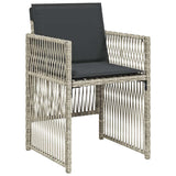 5 Piece Garden Dining Set with Cushions Light Grey Poly Rattan 3210899