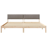 Bed frame Brown and taupe 200 x 200 cm Solid pine wood 3394351