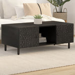 ZNTS Coffee Table Black 100x54x40 cm Solid Wood Mango 356831