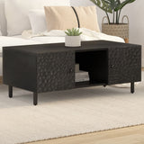 ZNTS Coffee Table Black 100x54x40 cm Solid Wood Mango 356831