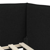 Corner Bed Frame with Headboard Black 90 x 190 cm Velvet 42016457
