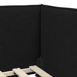 Corner Bed Frame with Headboard Black 90 x 200 cm Fabric 42016465
