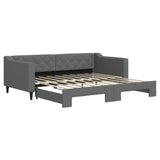 Daybed with Trundle without Mattress Dark Grey 90x190 cm Single 3197496