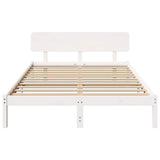 Bed Frame with Headboard White 140 x 200 cm Solid Pine Wood 872105