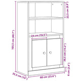 Highboard Black Oak 60 x 35.5 x 103.5 cm Engineered wood 862820
