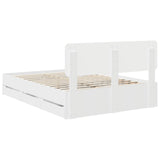 Bed Frame with Drawer White 160 x 200 cm Engineered Wood 3412164