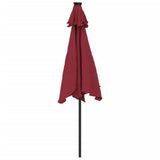 Garden Parasol with LEDs and Steel Pole Bordeaux Red 225x225x212cm 4005070