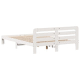 Bed Frame without Mattress White 150x200 cm King Size Solid Wood Pine 855553