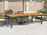 Garden Table Black 180x90x75 cm Poly Rattan Acacia Wood 366279