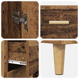 Highboard Old Wood 69.5 x 34 x 180 cm Engineered Wood and Glass 3415775