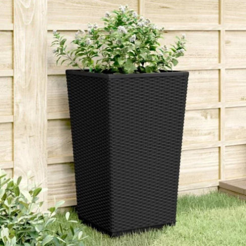 Garden Planters 2 pcs Black 32.5x32.5x57 cm PP 367848