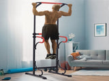 Steel Multi-Use Exercise Power Tower Pull Up Station Adjustable Height W/ Grips T3398P349207
