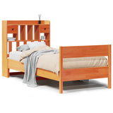 Bookcase Bed without Mattress Wax Brown 75x190 cm Small Single Solid Wood Pine 3323052