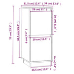 Sideboards 2 pcs 31.5x34x75 cm Solid Wood Pine 813381
