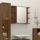 Bathroom Mirror Cabinet Brown Oak 80x20.5x64 cm Engineered Wood 815524
