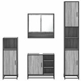 ZNTS 4 Piece Bathroom Furniture Set Grey Sonoma Engineered Wood 3301238