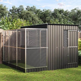 Aviary with Extension Silver 290x303x216 cm Steel 3216427