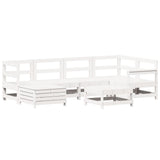7 Piece Garden Sofa Set White Solid Wood Pine 3250949