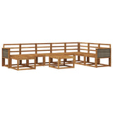 Outdoor Sofa Set 9 pcs Natural Solid Acacia Wood 3385465