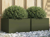 Planters 2 pcs Olive Green 32x30x29 cm Steel 841542
