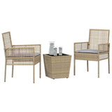 Garden Bistro Set 3 pcs Beige Poly rattan 3334958