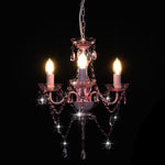 Chandelier with Beads Pink Round 3 x E14 281598