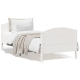 Bed Frame without Mattress White 90x190 cm Single Solid Wood Pine 842571
