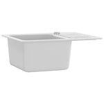 ZNTS Granite Kitchen Sink Single Basin White 144861