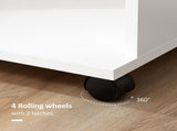 Open Wardrobe on Wheels, Bedroom Wardrobe with Clothes Hanging Rail, 3 Storage Shelves, Mobile T3398P328079
