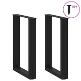Dining Table Legs U-Shaped 2 pcs Black 50x cm Steel 4013176