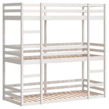 Triple Bunk Bed without Mattress White 90x200 cm Solid Wood Pine 3284255