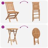 Garden Set 3 pcs Brown Soild Teak Wood 3437377