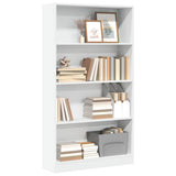 Bookcase White 80x24x143 cm Engineered Wood 857844
