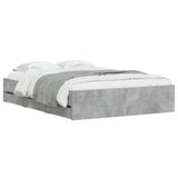 Bed Frame with Drawers without Mattress Concrete Grey 135x190 cm Double 3207311