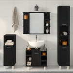 ZNTS Bathroom Furniture Set 4 Pieces Black Oak Engineered Wood Storage 3333047