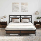 Bed Frame without Mattress Brown Oak 140x200 cm Engineered Wood 4106999