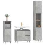 ZNTS 3 Piece Bathroom Furniture Set Concrete Grey Engineered Wood 3190217