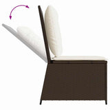 Garden Sofa with Cushion Black and Cream White Poly Rattan 3394477