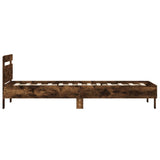 Bed Frame without Mattress with Headboard Smoked Oak 100x200 cm 838530
