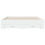 ZNTS Bed Frame with Drawers without Mattress White 150x200 cm King Size 3280377