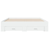 ZNTS Bed Frame with Drawers without Mattress White 150x200 cm King Size 3280377