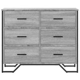 Chest of Drawers Grey Sonoma 91x35.5x74.5 cm Engineered wood 3295305