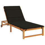 Sunlounger Cushion GEMERT 100% Polyester Black 200 x 80 x 3 cm 948573